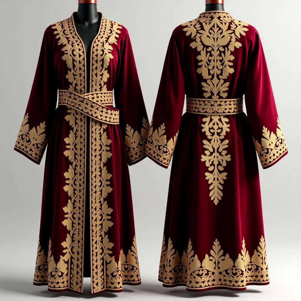 Traditional Women's Jacket with Gold-Style Floral Embroidery