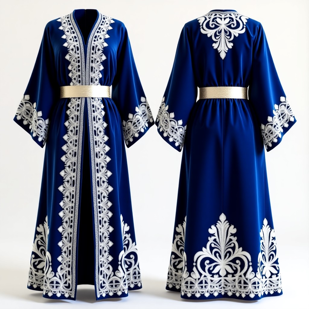 Women's Formal Jacket with Embroidered Ornamental Cuffs and Hem