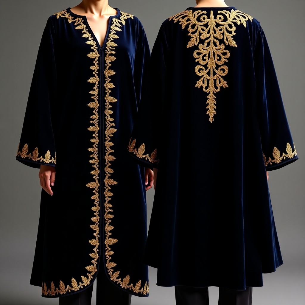 Women's Luxury Jacket with Floral and Foliage Embroidery